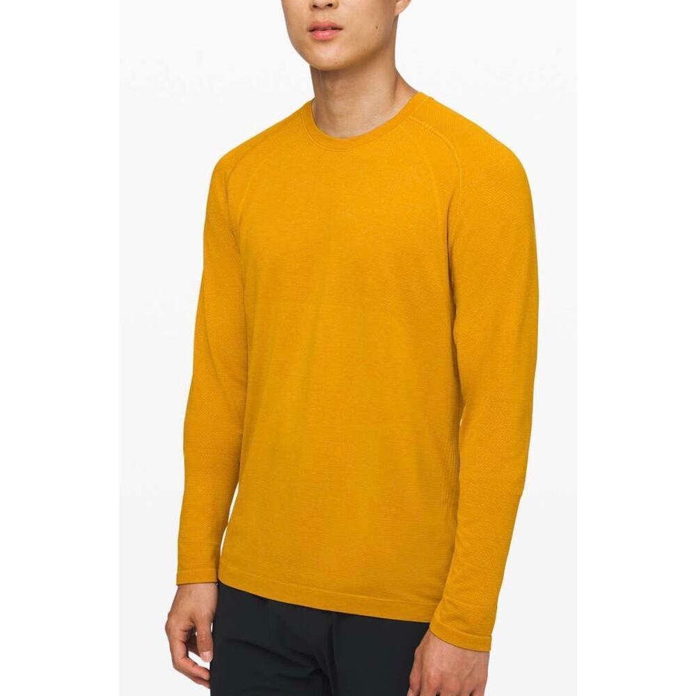 Lululemon Metal Vent Tech Long Sleeve Shirt Men’s Large Mustard Yellow Athletic